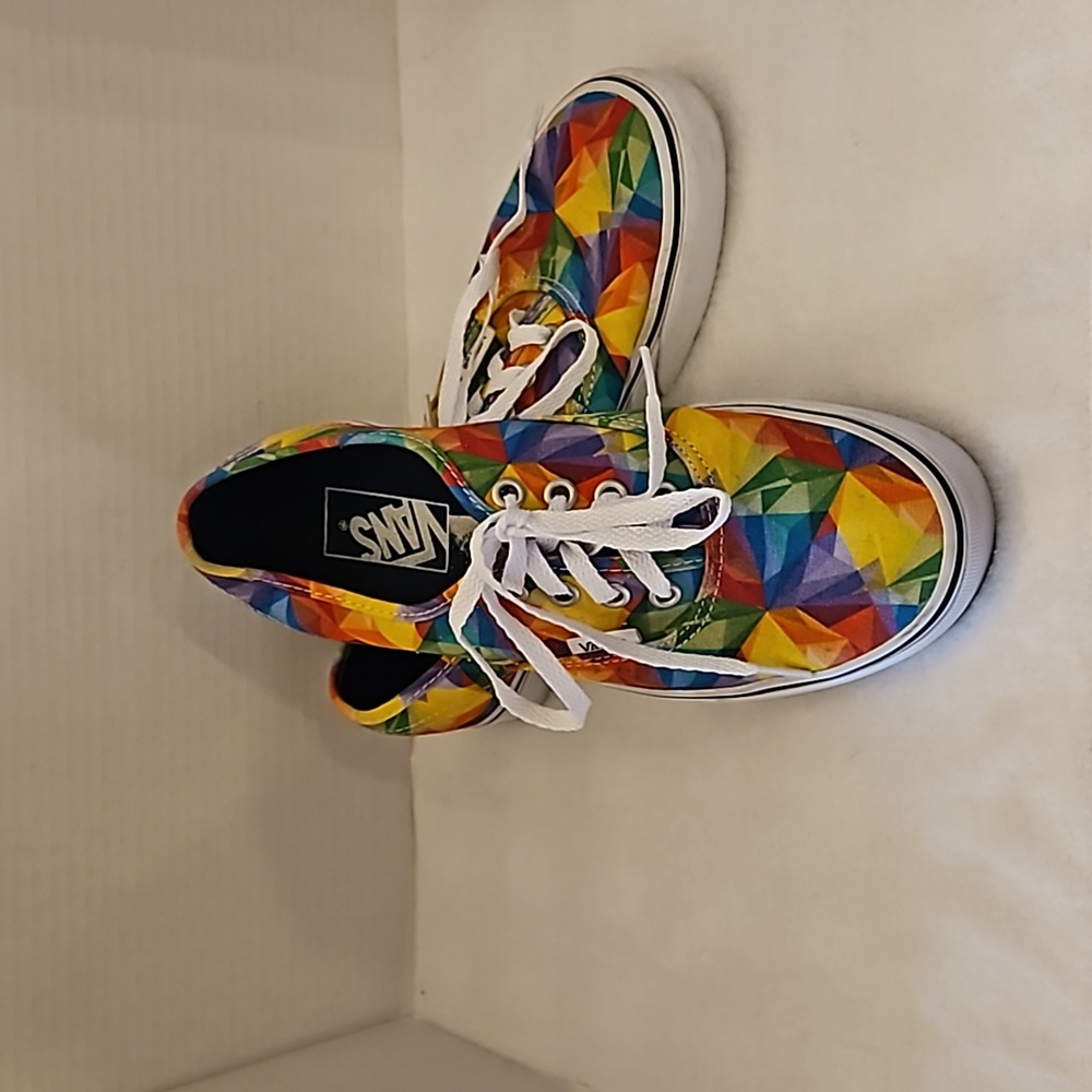 Vans Women's Rainbow Kaleidoscope Prism Lace-up Sneakers  Sz 7
